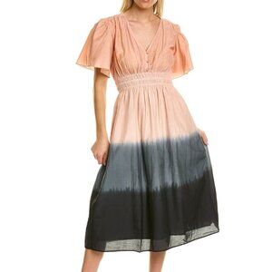 NWT St Roche  Monarch Midi Dress Ombre Cotton Silk